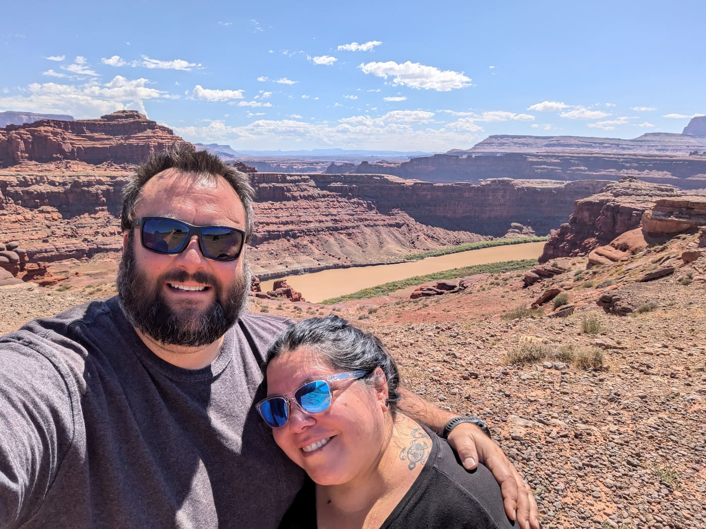 Dan and Drea above the canyon on the Shafer switchbacks